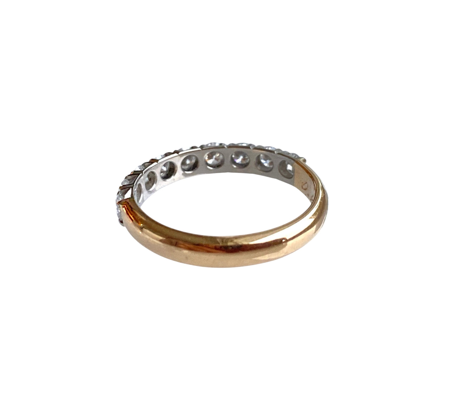 Vintage gullring: 18K Alliansering med Diamanter 0.72 ctw