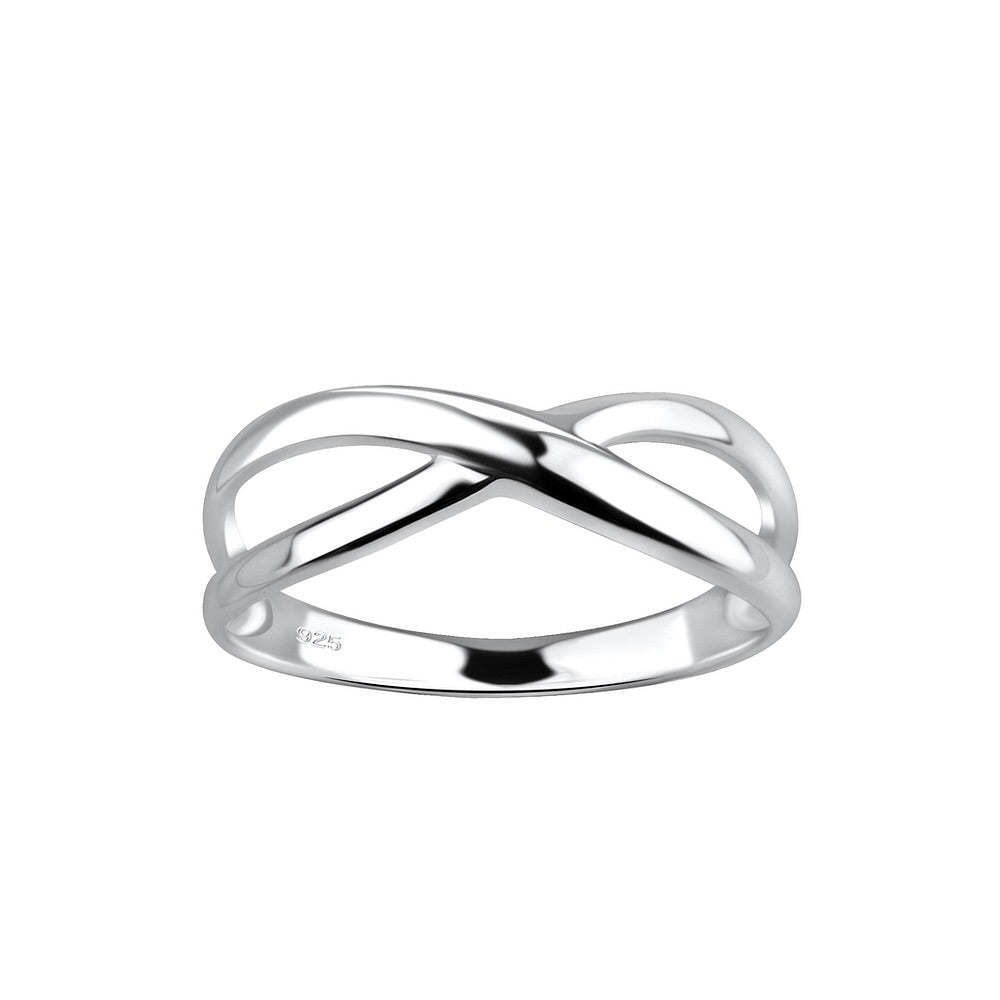 Sølv Crossover Ring