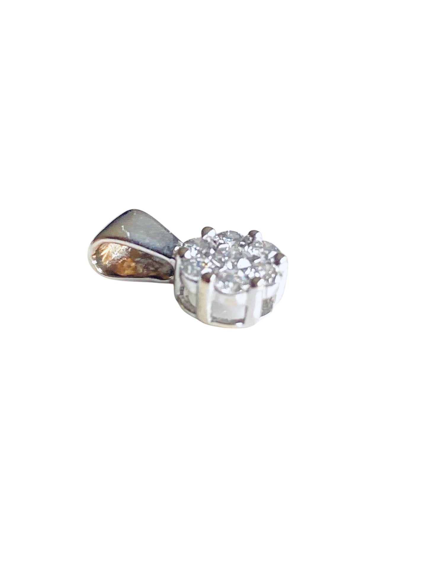 Diamantanheng 18k hvitt gull