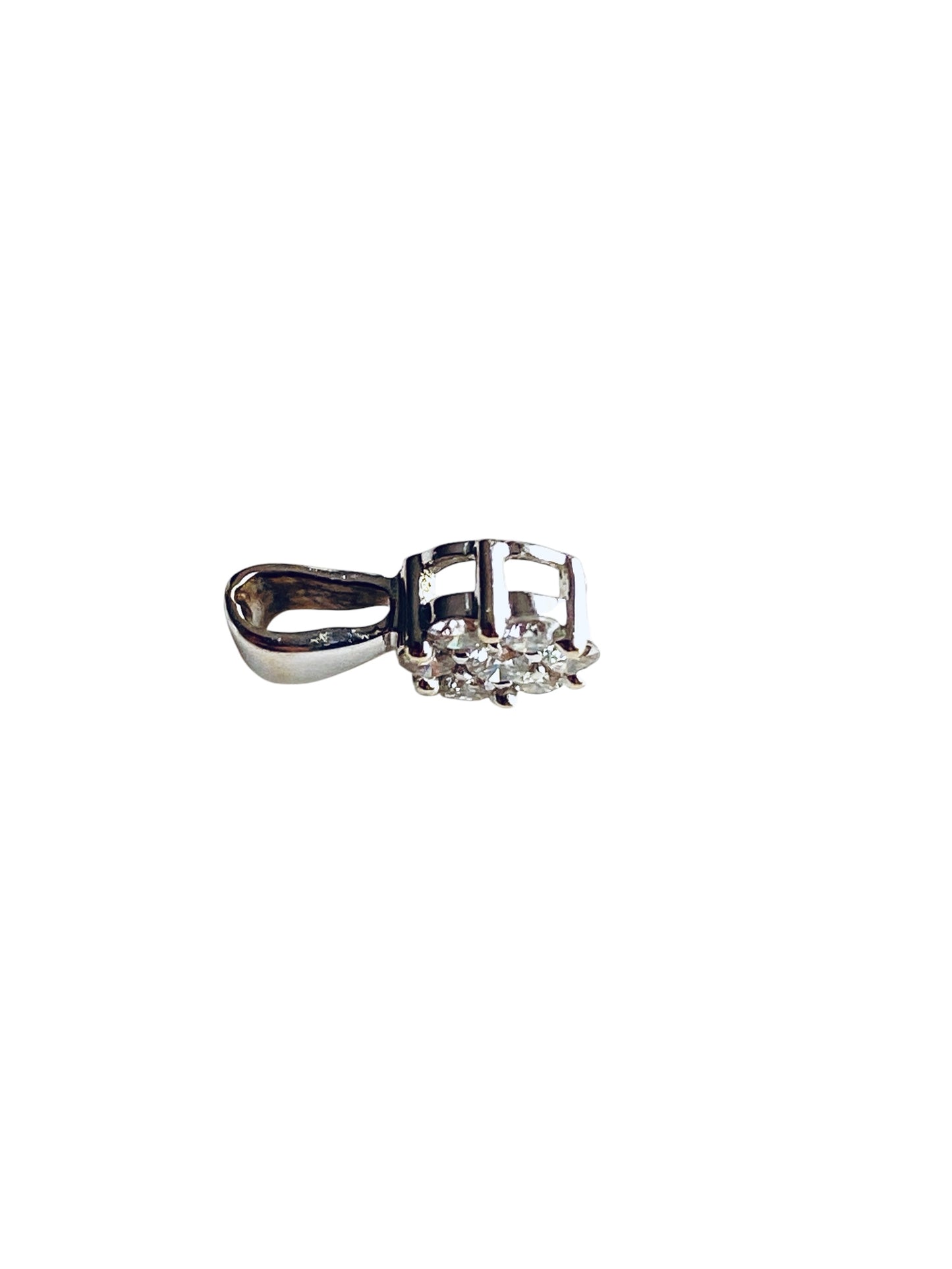 Diamantanheng 18k hvitt gull