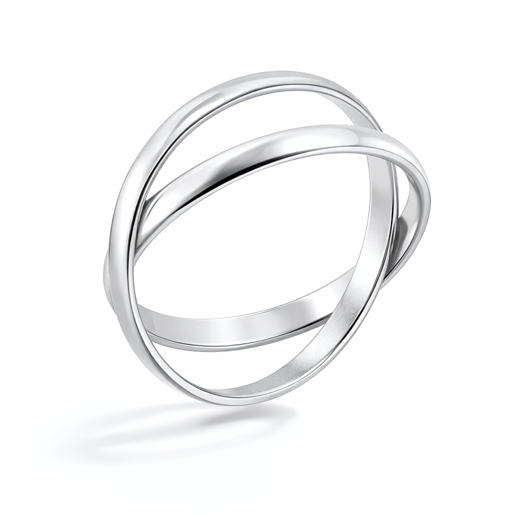 Crossover sølvring i 925 sterlingsølv