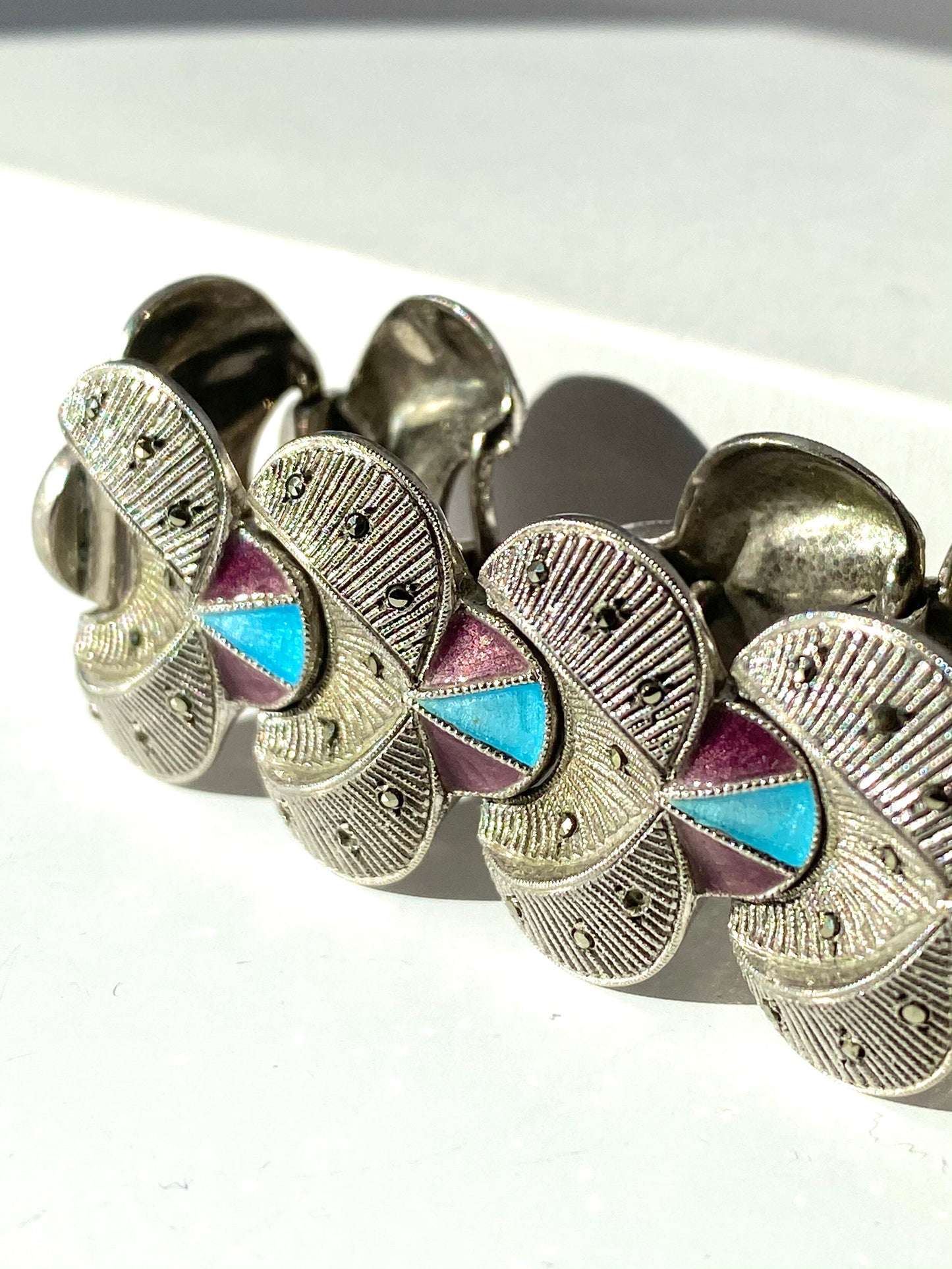 Sjeldent Art Deco Sterling Sølv Armbånd fra Tyske Theodor Fahrner
