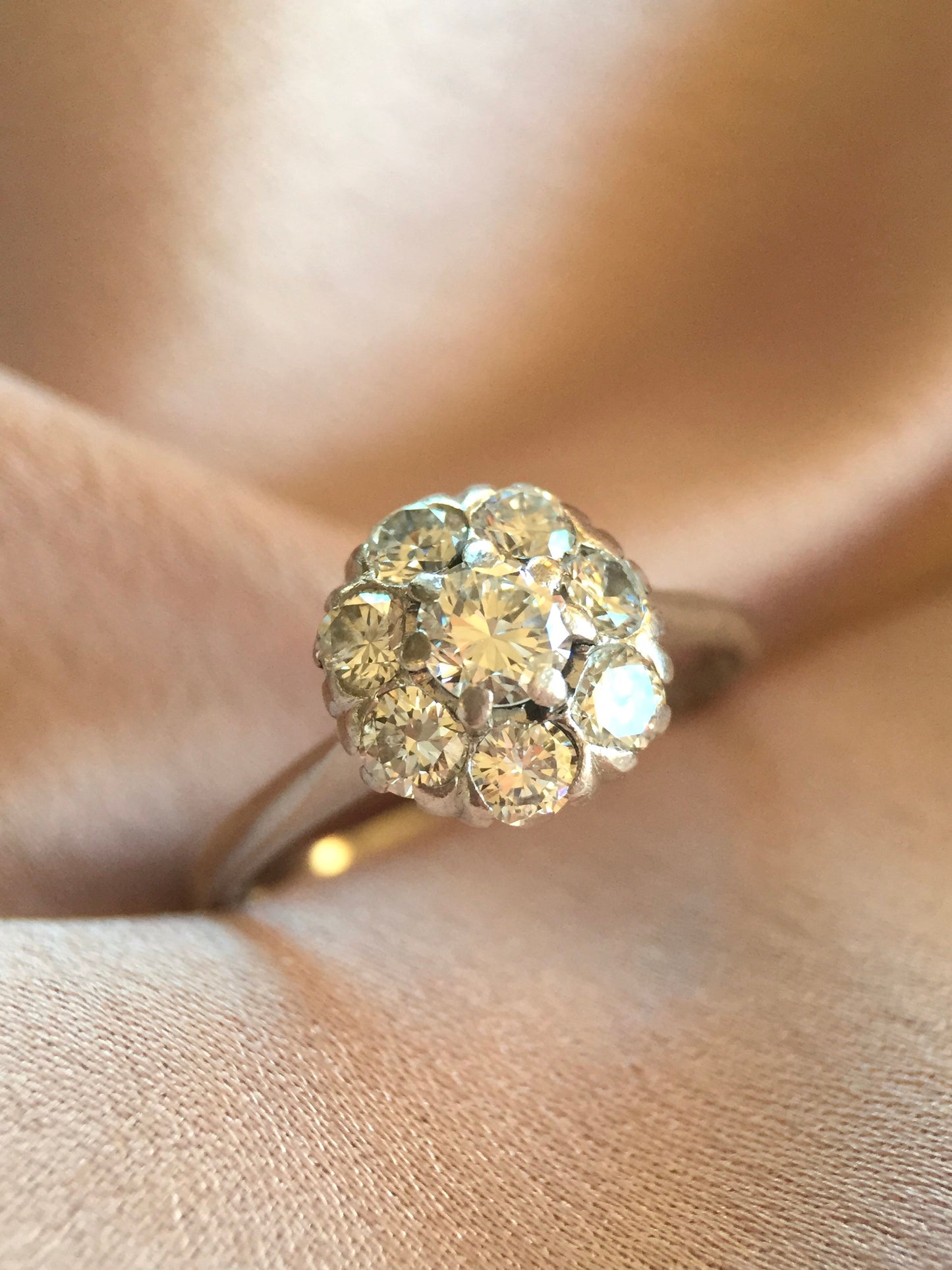 Vintage diamantring med Daisy rosett