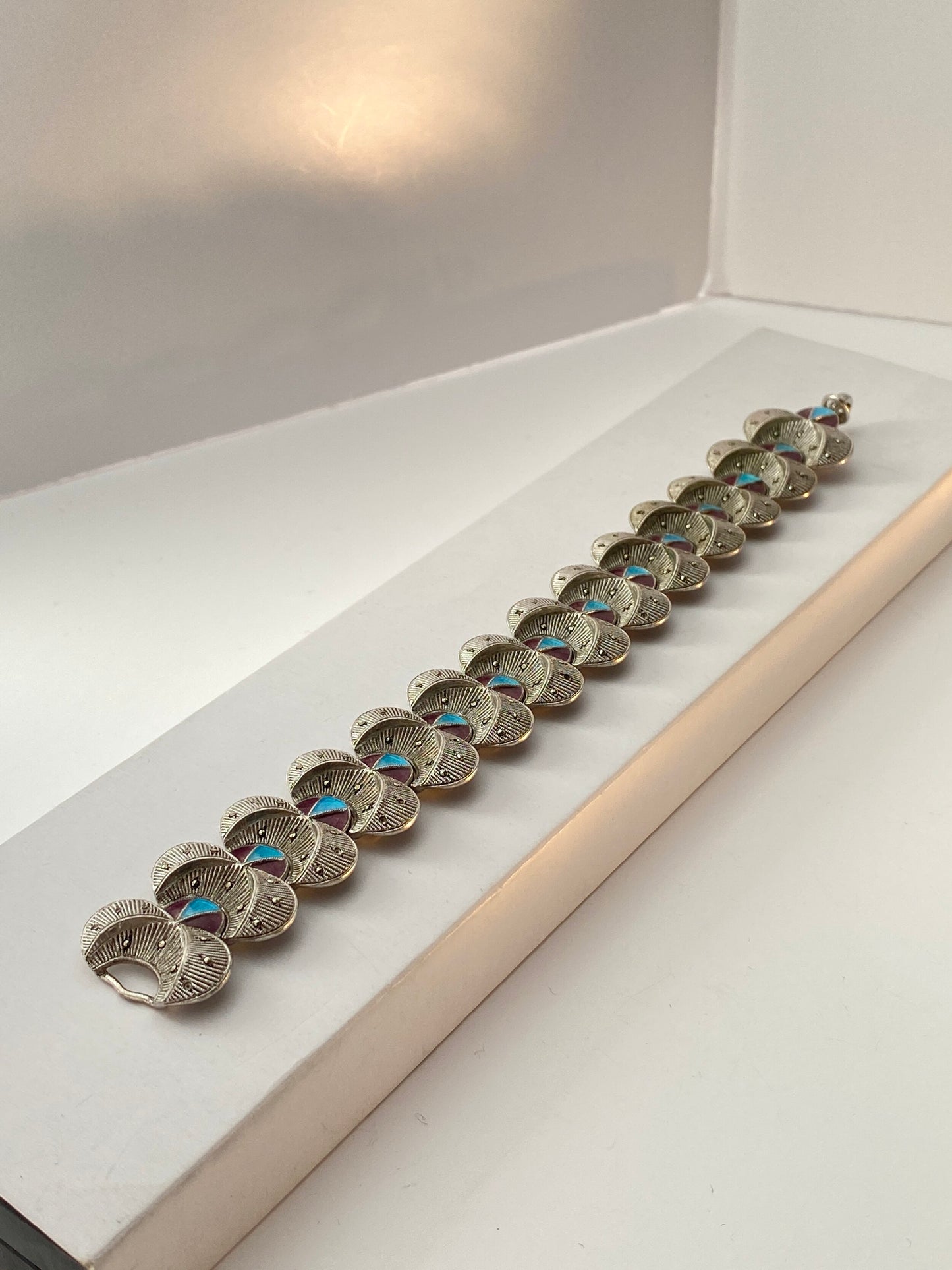 Sjeldent Art Deco Sterling Sølv Armbånd fra Tyske Theodor Fahrner