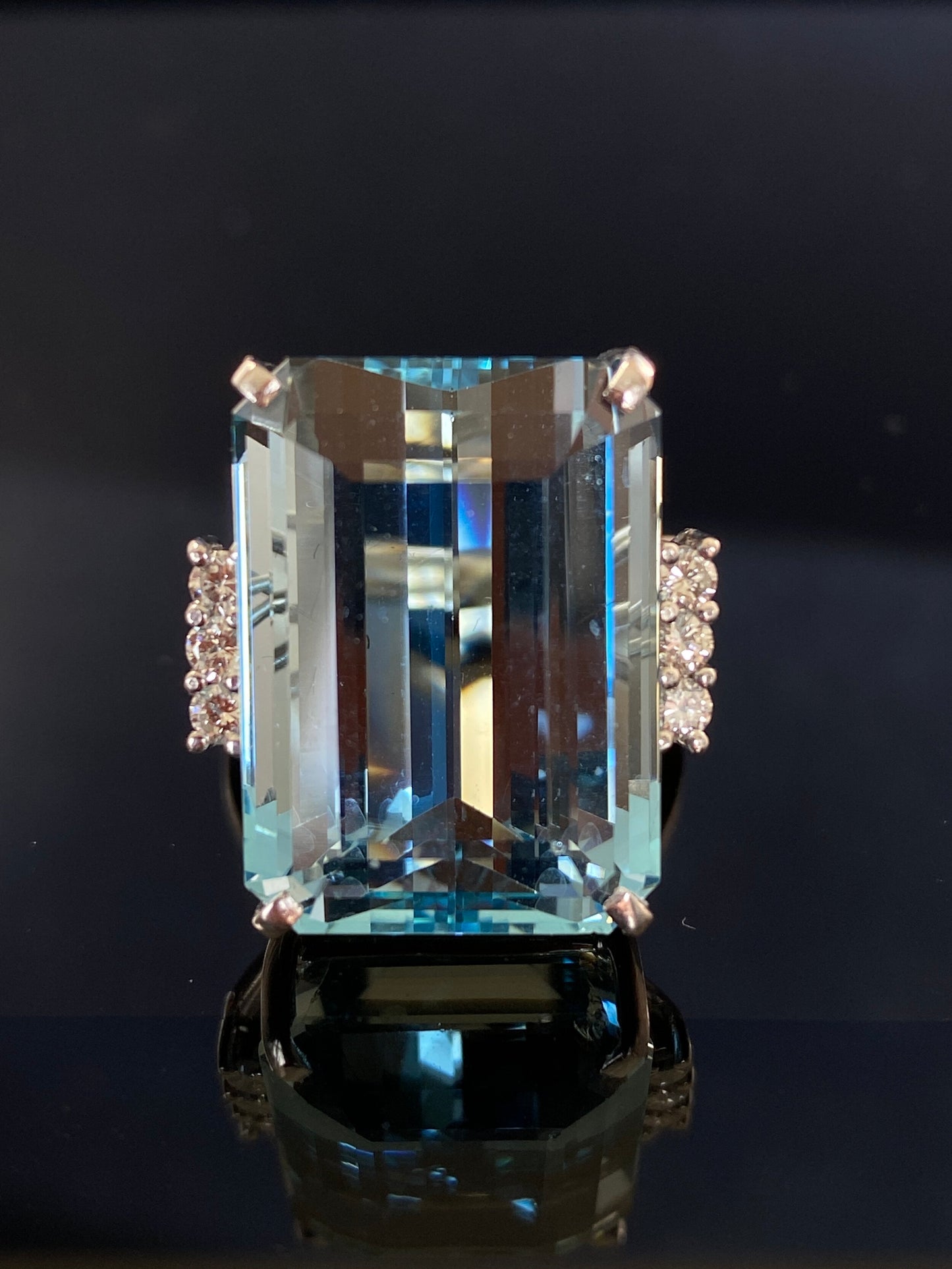 Vintage gullring med Aquamarine