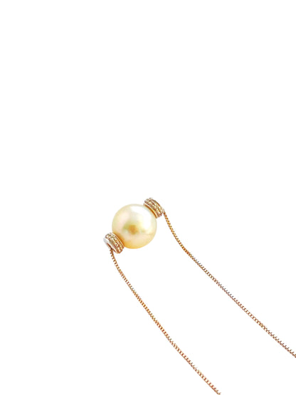 Perleanheng med Diamanter 18K hvitt Gull