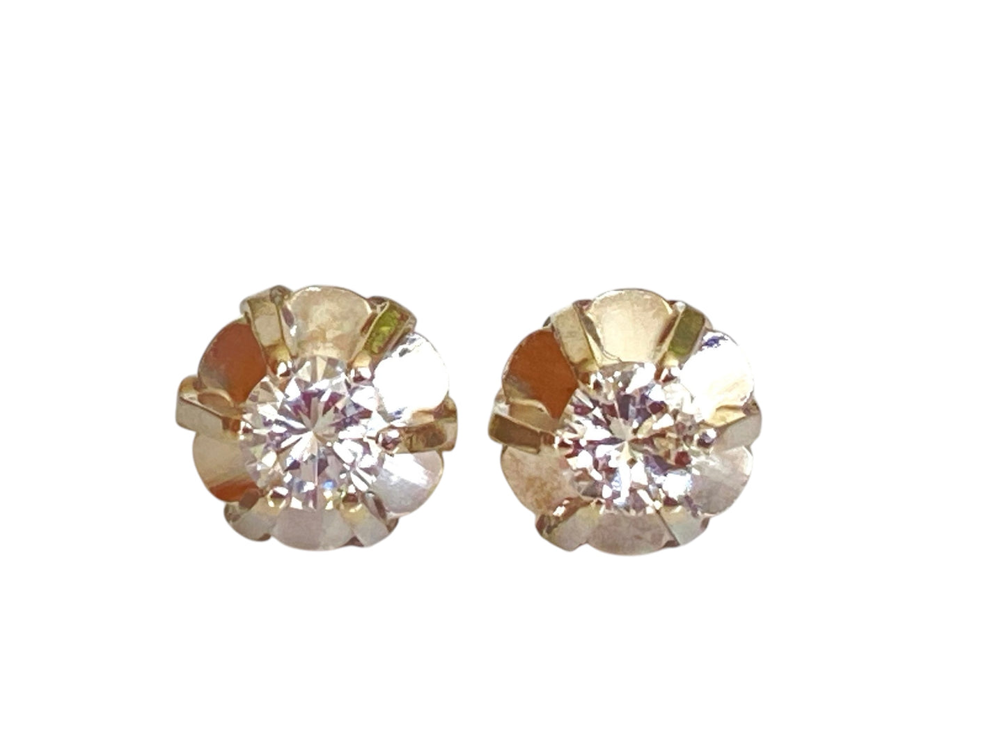 Vintage 18K Diamant Enstens Øredobber 0.30ctw