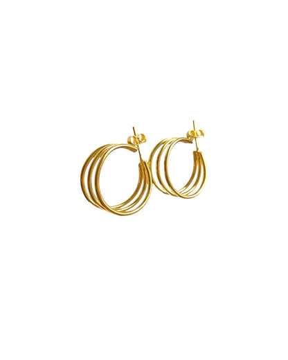 Gullforgylte Hoops øreringer i 925 Sterling- sølv
