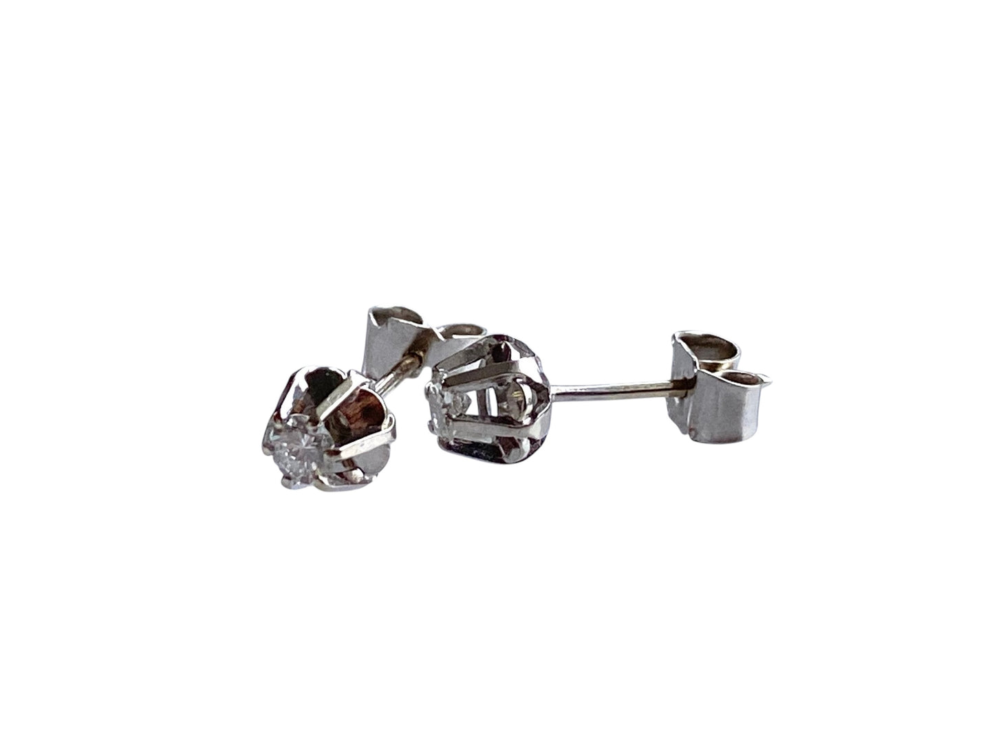 Vintage 18K Diamant Enstens Øredobber 0.30ctw