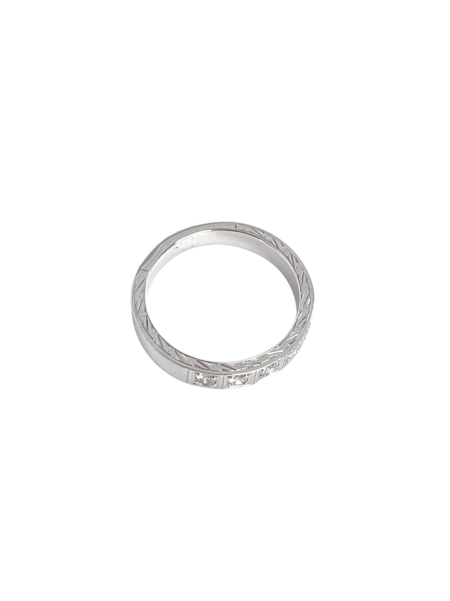 Allianse Diamantring 14K Hvitt Gull med Diamanter