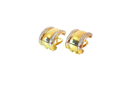 Diamant Øredobber 14K Gult og Hvitt Gull 0.42ct total