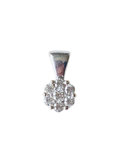 Diamantanheng 18k hvitt gull