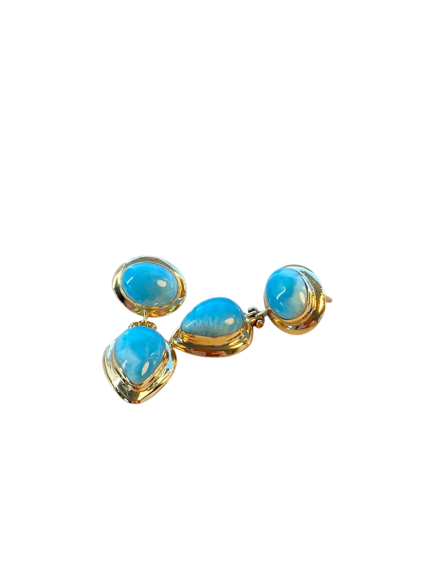 Turquoise Dråpe Øredobber 14K Hvitt Gull