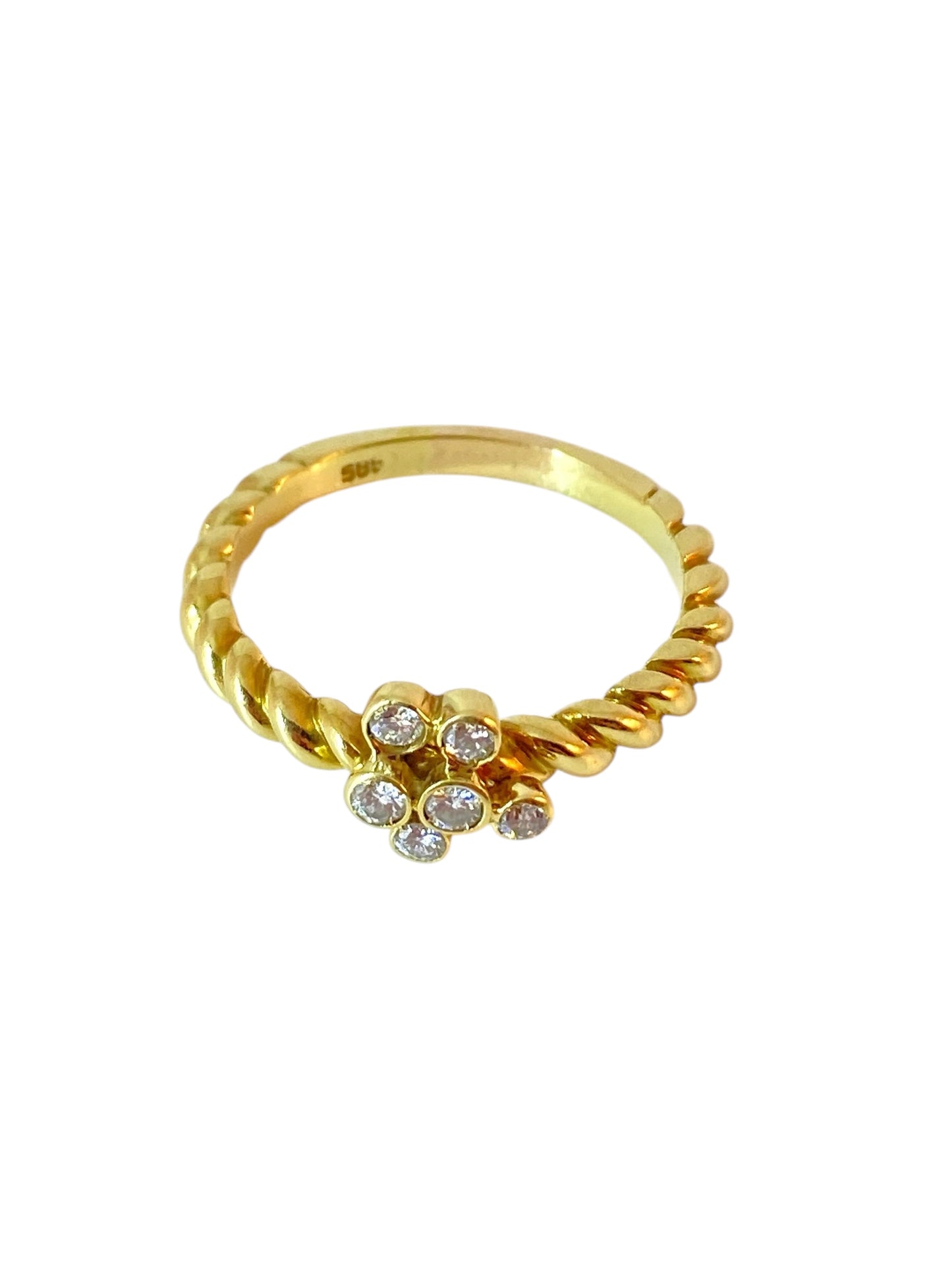 Twisted Diamantring i 14K Gull med Diamanter på ca 0,22 ctw