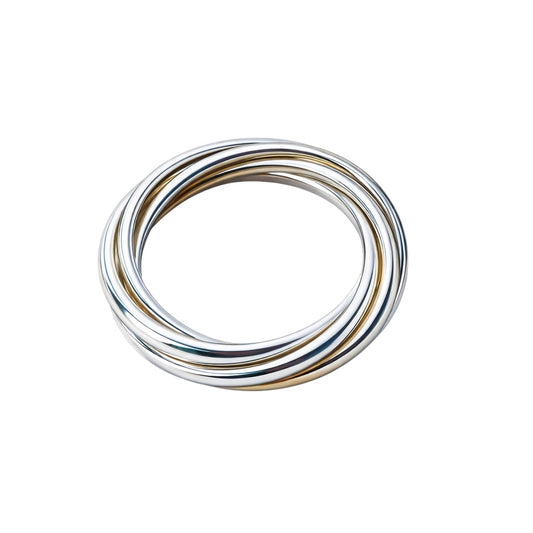 Tvinnet 7 Raders Sølvring i 925 Sterling Sølv