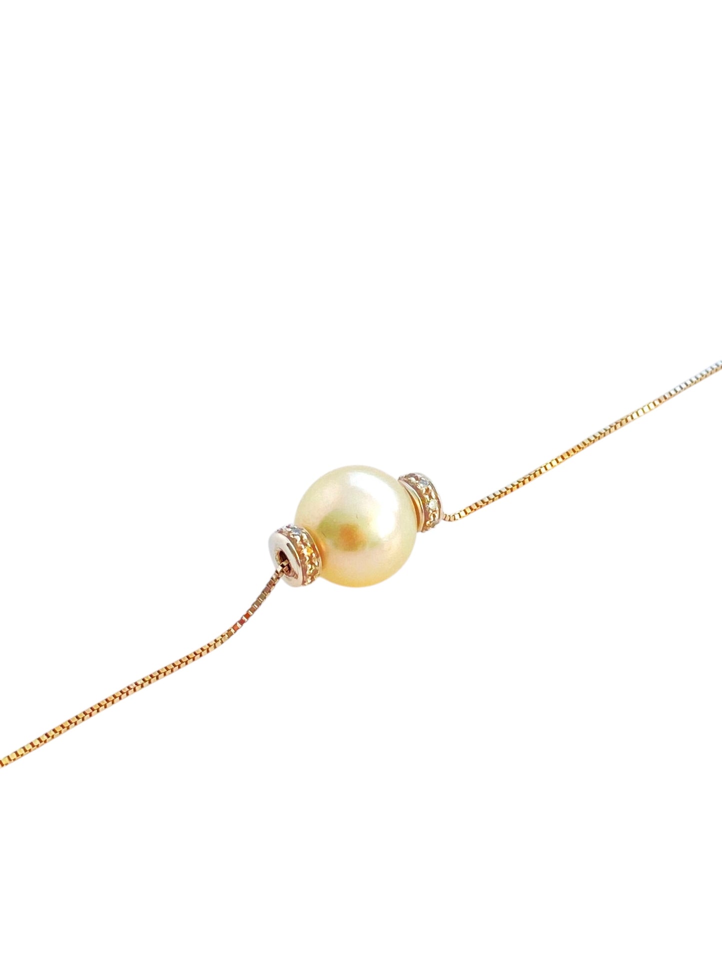 Perleanheng med Diamanter 18K hvitt Gull