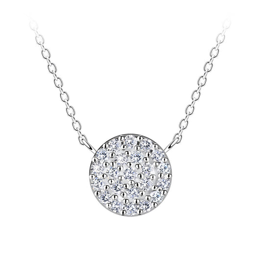 Rundt Halskjede i 925 Sterlingsølv med Cubic Zirconia. Tidløs Eleganse.