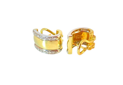 Diamant Øredobber 14K Gult og Hvitt Gull 0.42ct total