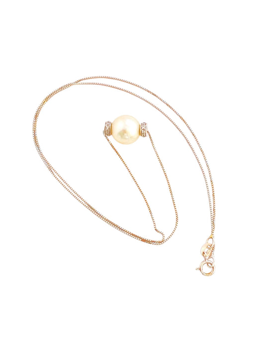 Perleanheng med Diamanter 18K hvitt Gull