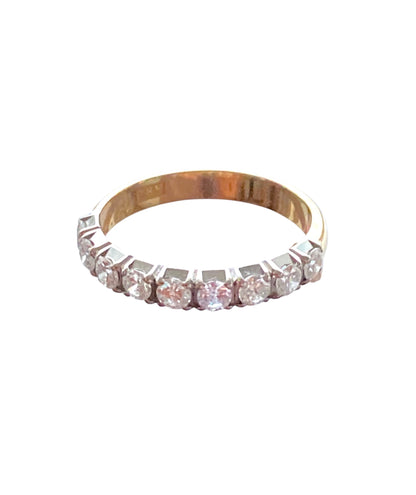 Vintage gullring: 18K Alliansering med Diamanter 0.72 ctw