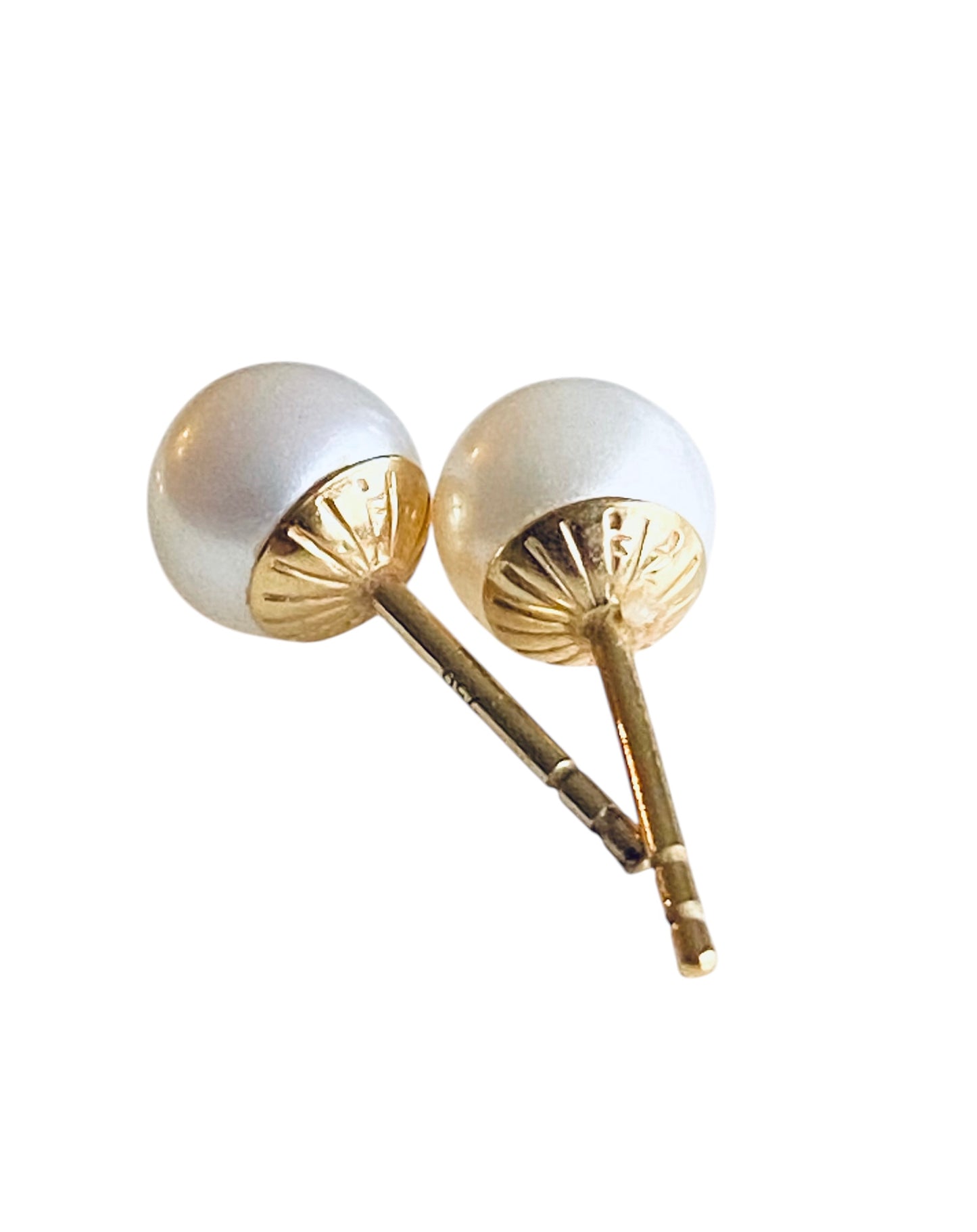 Vintage Perleøredobber 18K gult gull