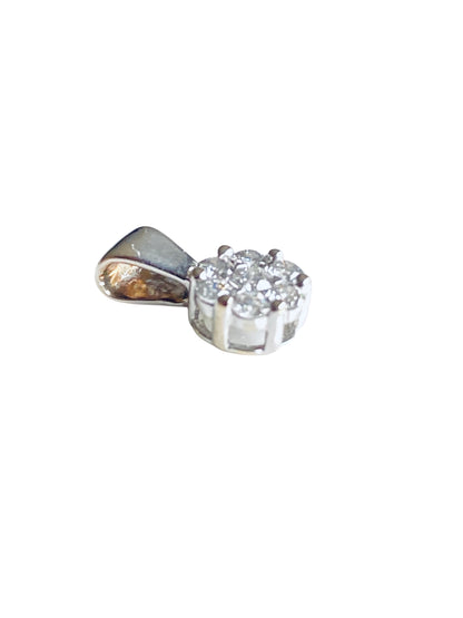 Diamantanheng 18k hvitt gull