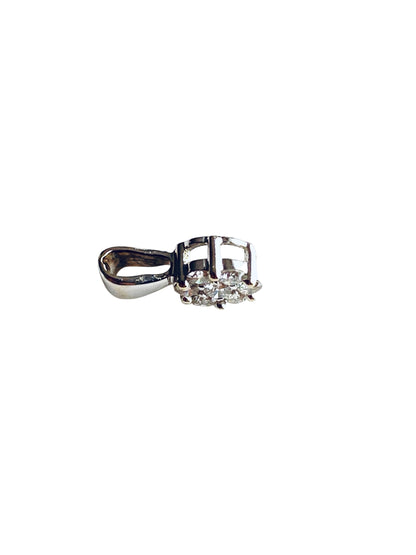 Diamantanheng 18k hvitt gull
