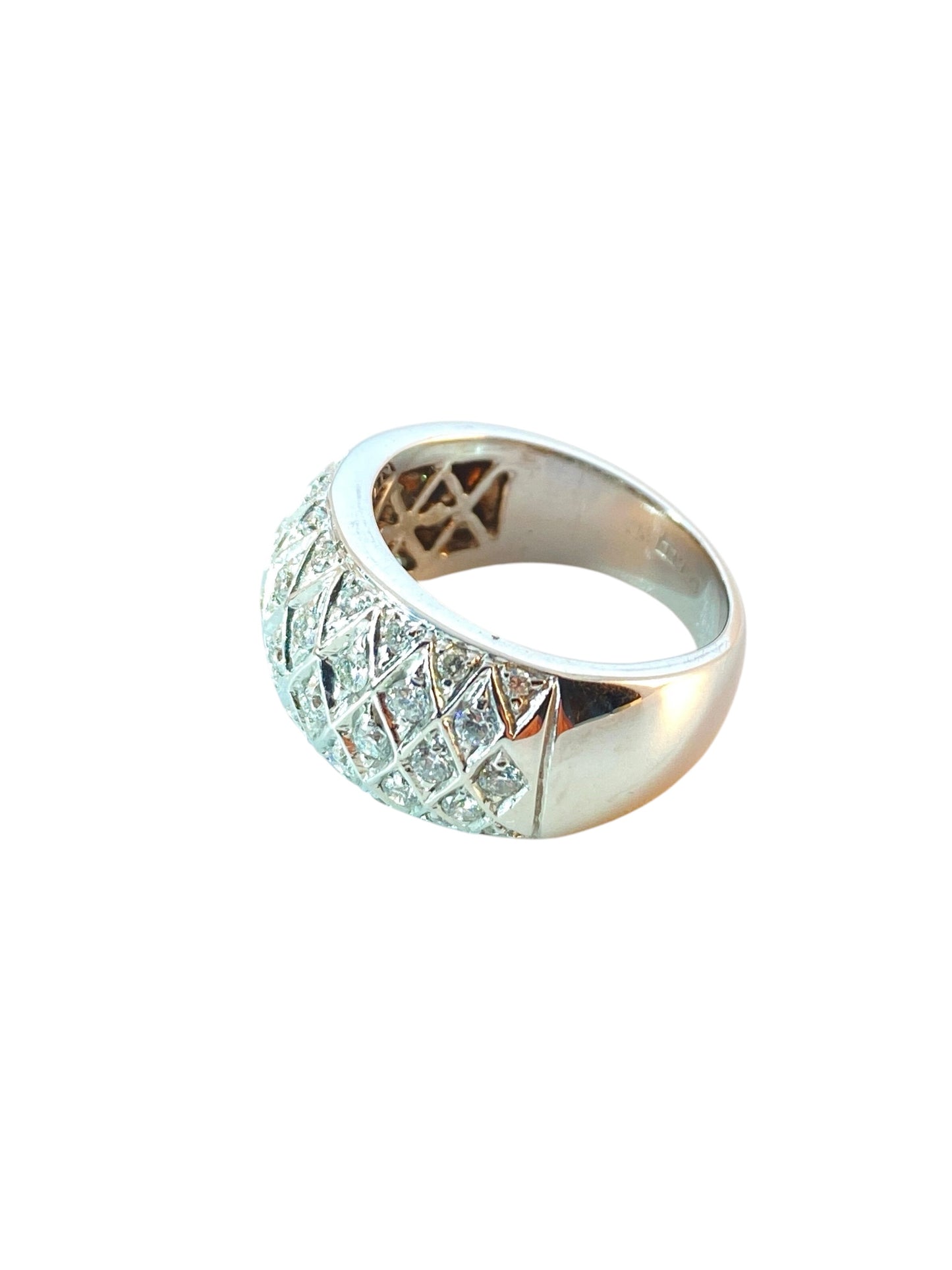 18K Diamantring i 18K Hvitt Gull