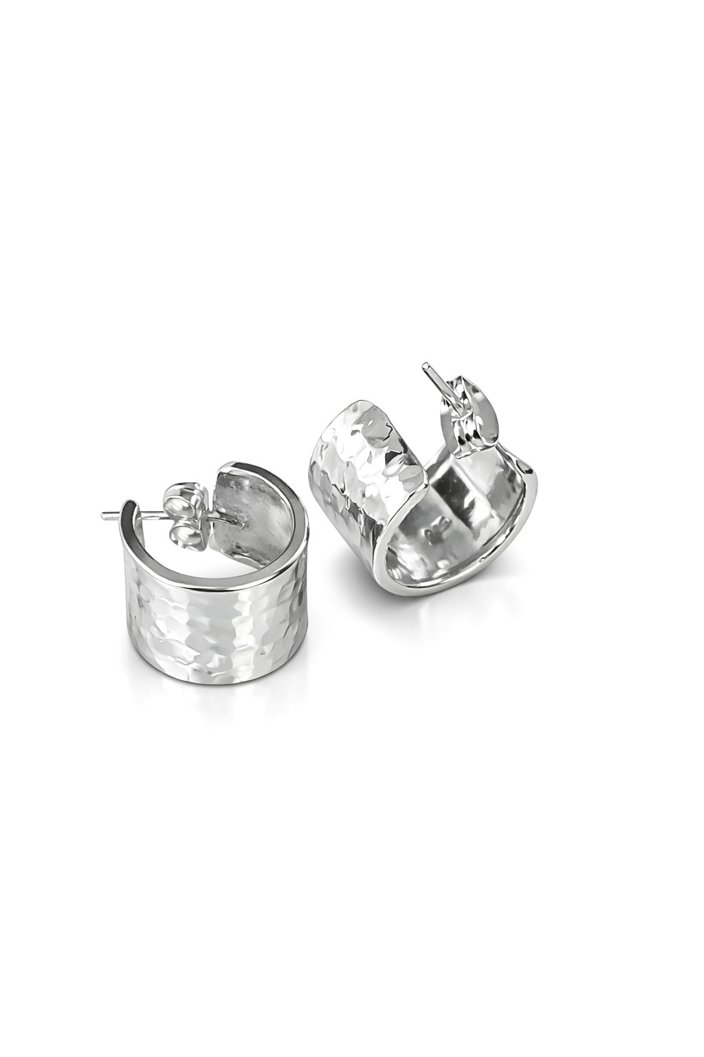 Hamrede øreringer i 925 Sterling- sølv