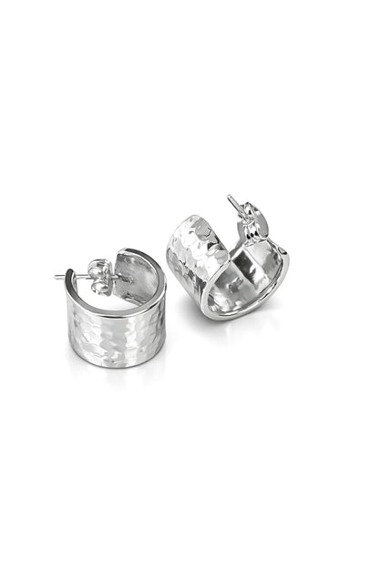 Hamrede øreringer i 925 Sterling- sølv