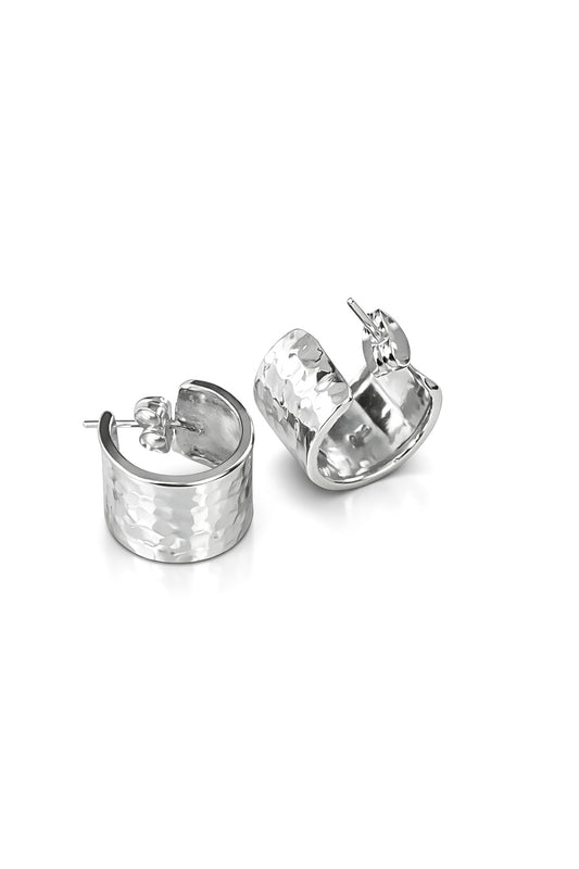 Hamrede øreringer i 925 Sterling- sølv