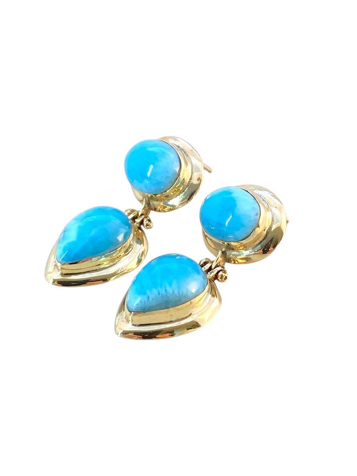 Turquoise Dråpe Øredobber 14K Hvitt Gull
