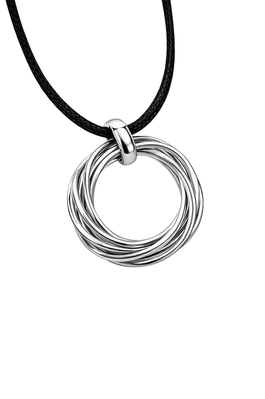 Anheng med bevegelige runde sirkler i 925 sterlingsølv