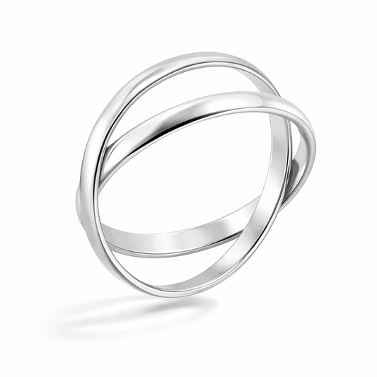 Crossover sølvring i 925 sterlingsølv