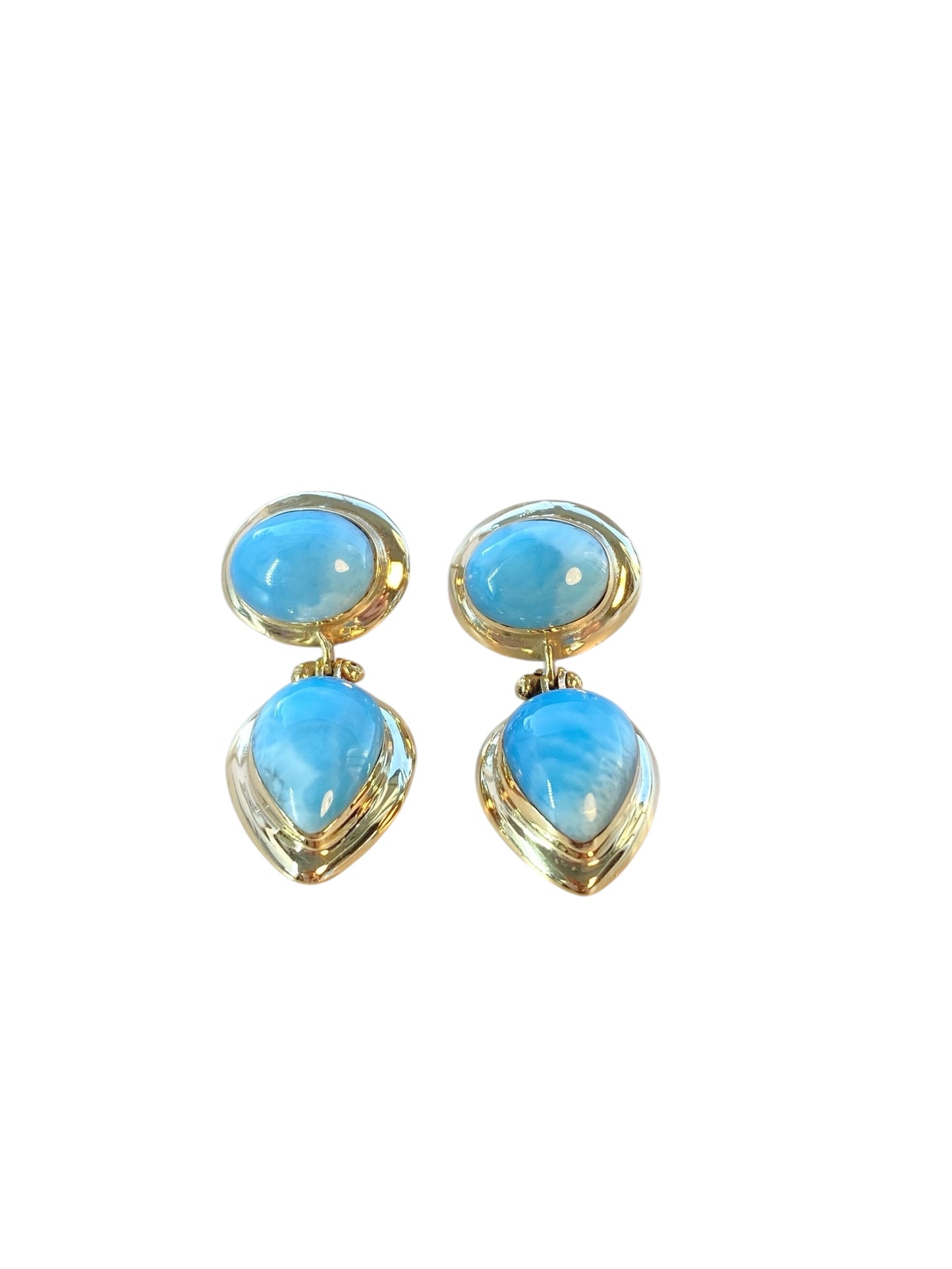 Turquoise Dråpe Øredobber 14K Hvitt Gull
