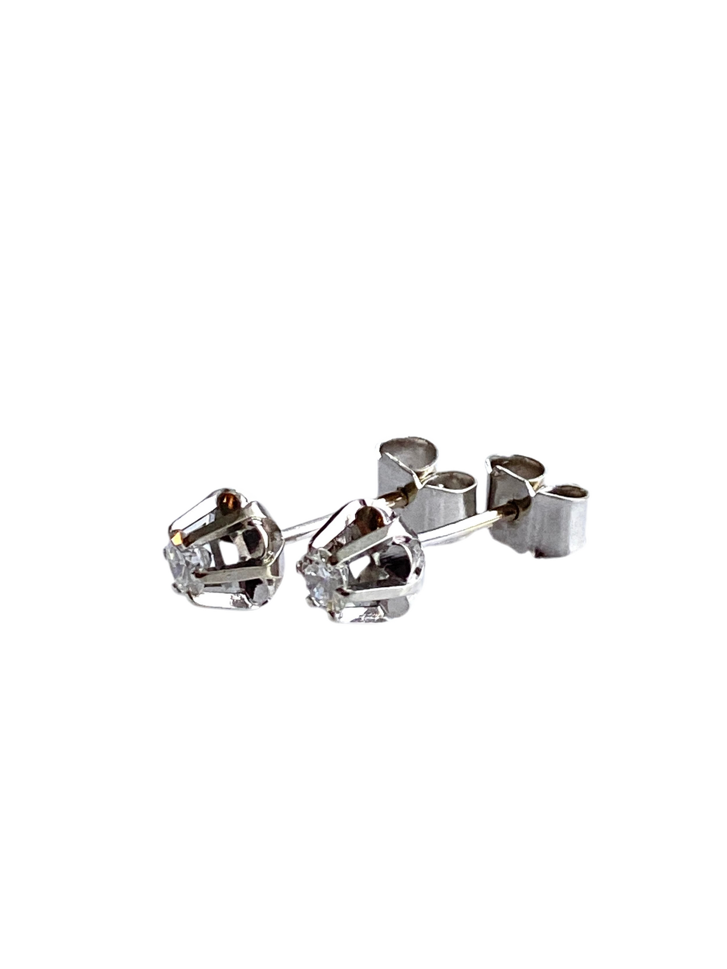 Vintage 18K Diamant Enstens Øredobber 0.30ctw
