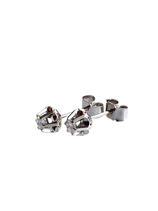 Vintage 18K Diamant Enstens Øredobber 0.30ctw