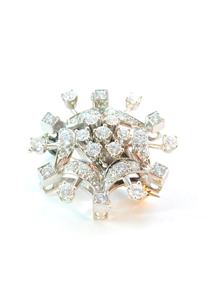 Diamant Brosje i 14K hvitt gull /design David Andersen
