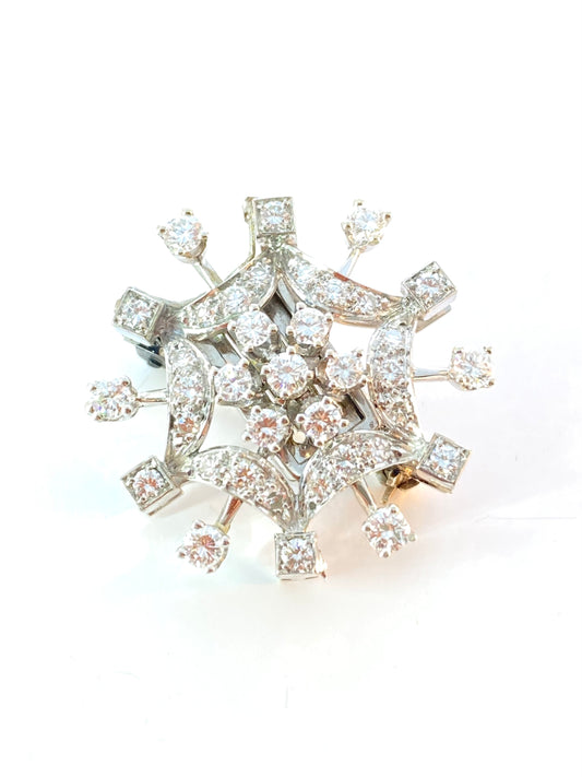 Diamant Brosje i 14K hvitt gull /design David Andersen